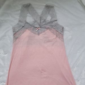Honeydew nightgown- pink/gray lace